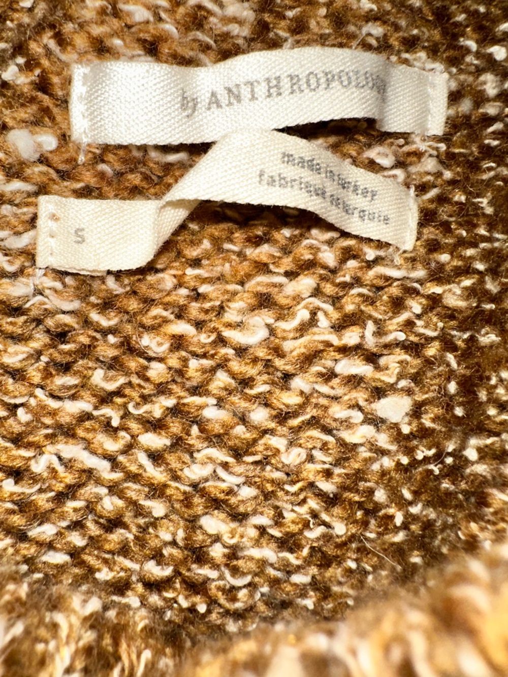 Anthropologie by Anthropologie Caramel Brown Turtleneck Midi Sweater Dress S - Picture 6 of 6